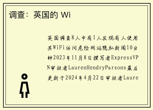 调查：英国的 Wi